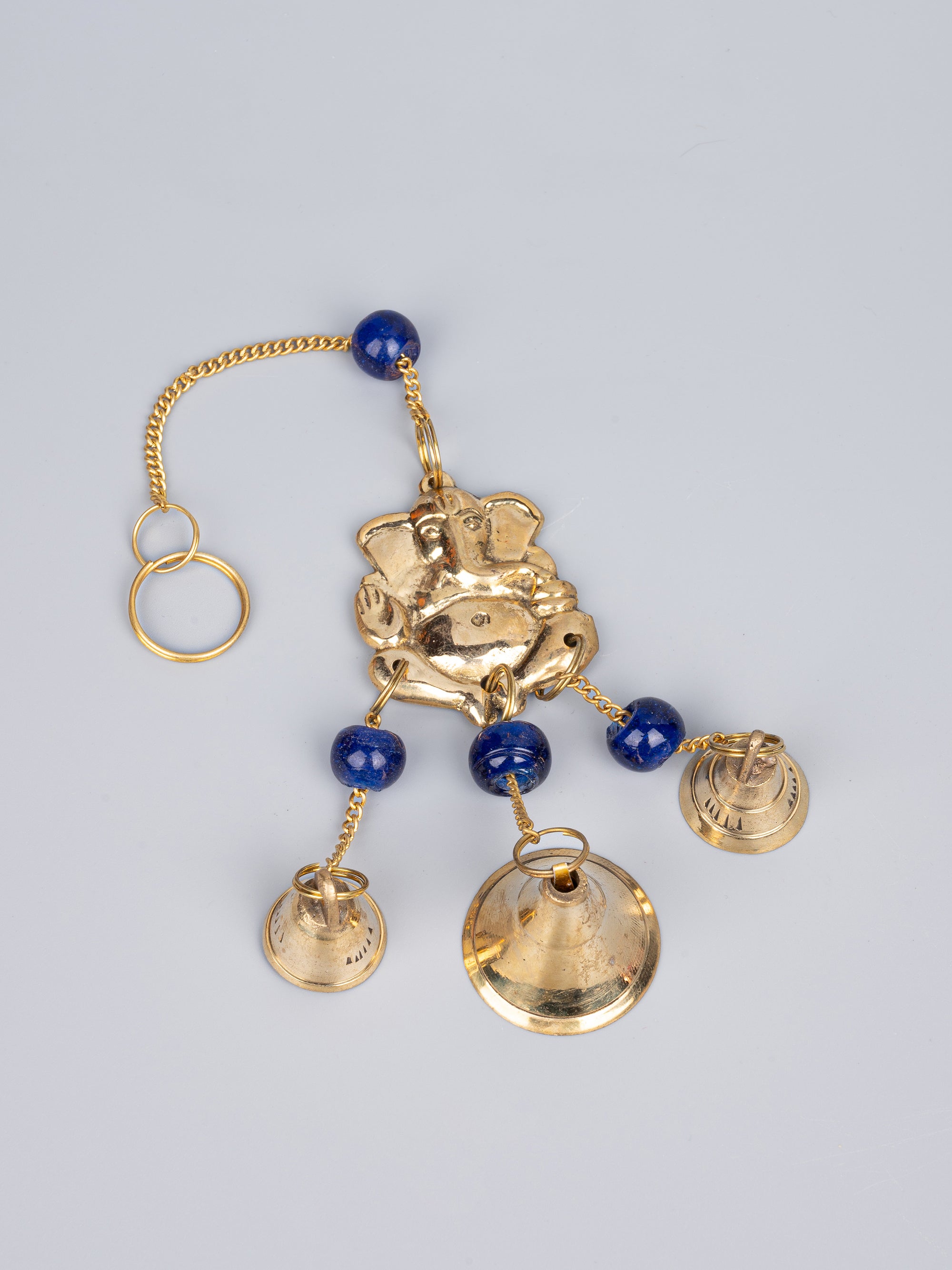 Lord Ganesha design Wind Chime with 3 Bells - 24 cms long with chain - The Heritage Artifacts