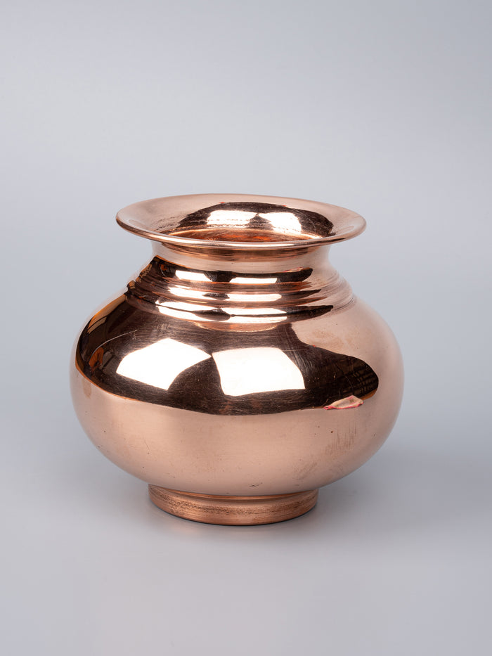Copper crafted Kalash / Lota with glossy finish - Small size - The Heritage Artifacts
