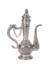 Metal Crafted Antique Silver Finish Surahi / Decanter Decorative Showpiece - The Heritage Artifacts