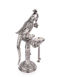 Metal Crafted Macaw Parrot on a Stand - Serve Ware - The Heritage Artifacts