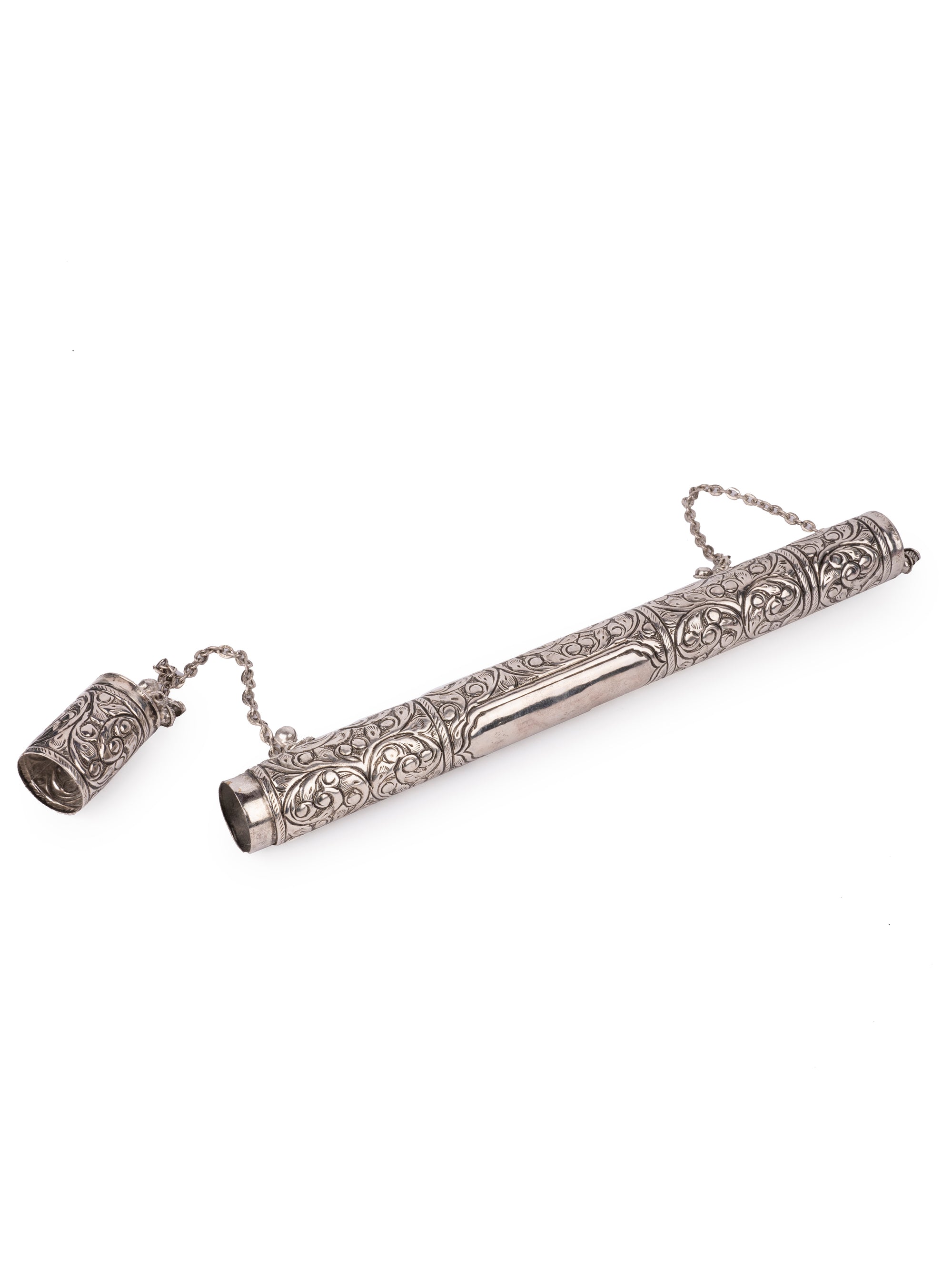 Aluminium Crafted Beautiful Paper Scroll Message Holder, Farman Holder, Document Holder Collectible - The Heritage Artifacts