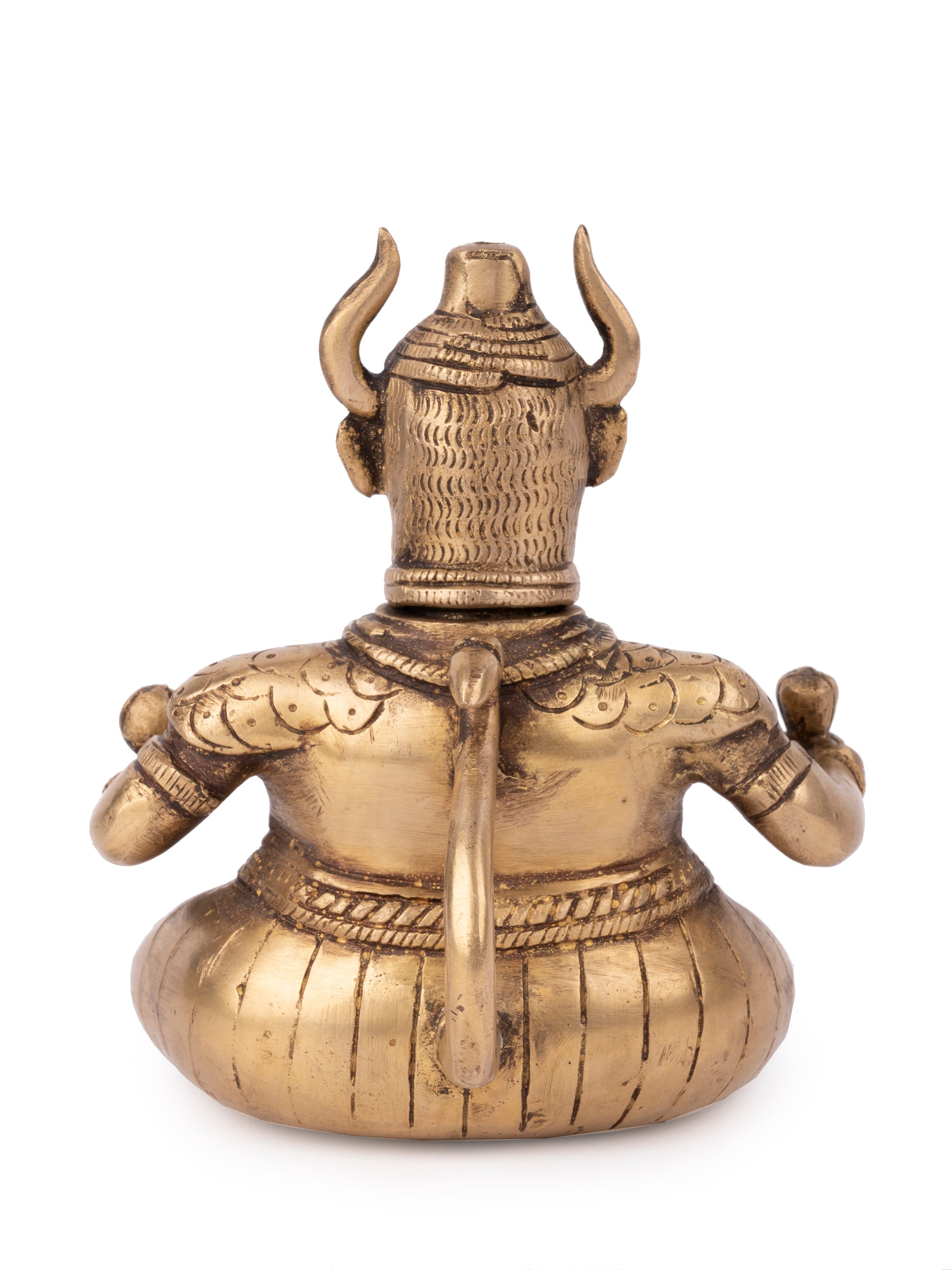 Brass Crafted Lamp Man Figurine with Antique finish - 6 inches height - The Heritage Artifacts
