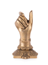 Stylish Hand Shaped Pen / Pencil Holder made of Brass - 6 inches height - The Heritage Artifacts