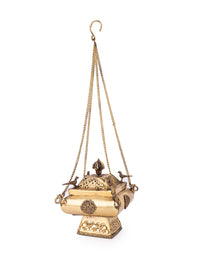 Tibetian Hanging Lamp or Incense box made of Brass metal - The Heritage Artifacts