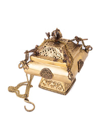 Tibetian Hanging Lamp or Incense box made of Brass metal - The Heritage Artifacts