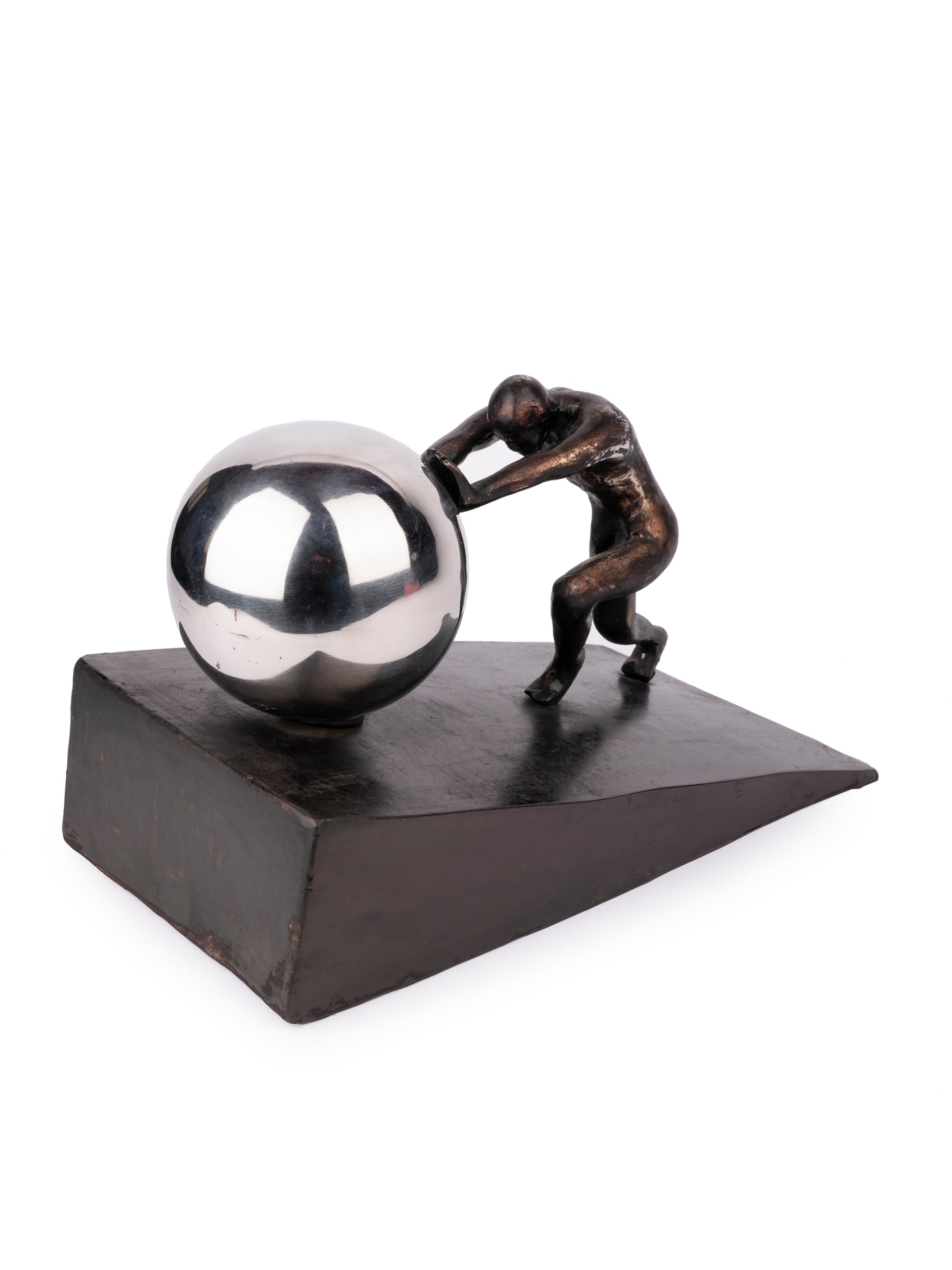 Sculpture name - THE STONE OF SISYPHUS ROLLING UP - The Heritage Artifacts