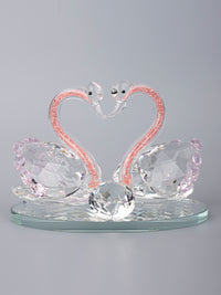 Glass Crafted Romantic Swan Couple Home Decor - The Heritage Artifacts