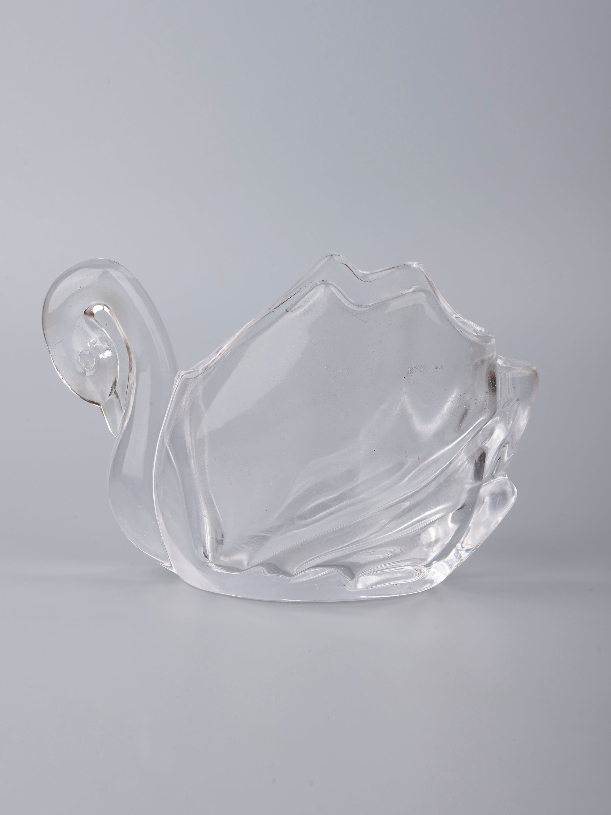 Clear Glass Swan Serving Bowl for Dry fruits and Candy - The Heritage Artifacts