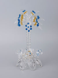 4 Elephants Under a Palm Tree, Decorative Glass Showpiece - The Heritage Artifacts