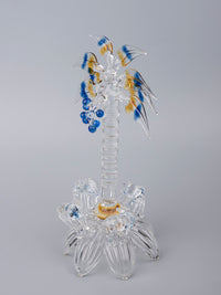 4 Elephants Under a Palm Tree, Decorative Glass Showpiece - The Heritage Artifacts