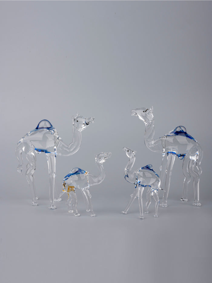 Camel Family Set of 4 pieces Glass Home Decor - The Heritage Artifacts