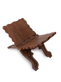 Walnut wood crafted Foldable Book Stand for Regular Use - The Heritage Artifacts
