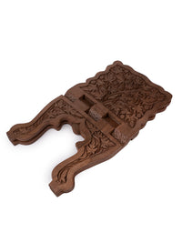 Walnut wood crafted Foldable Book Stand for Regular Use - The Heritage Artifacts