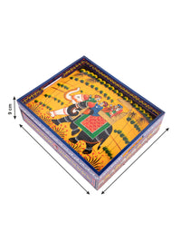 Colorful Hand Painted Square Wooden Tray with Drawers - The Heritage Artifacts