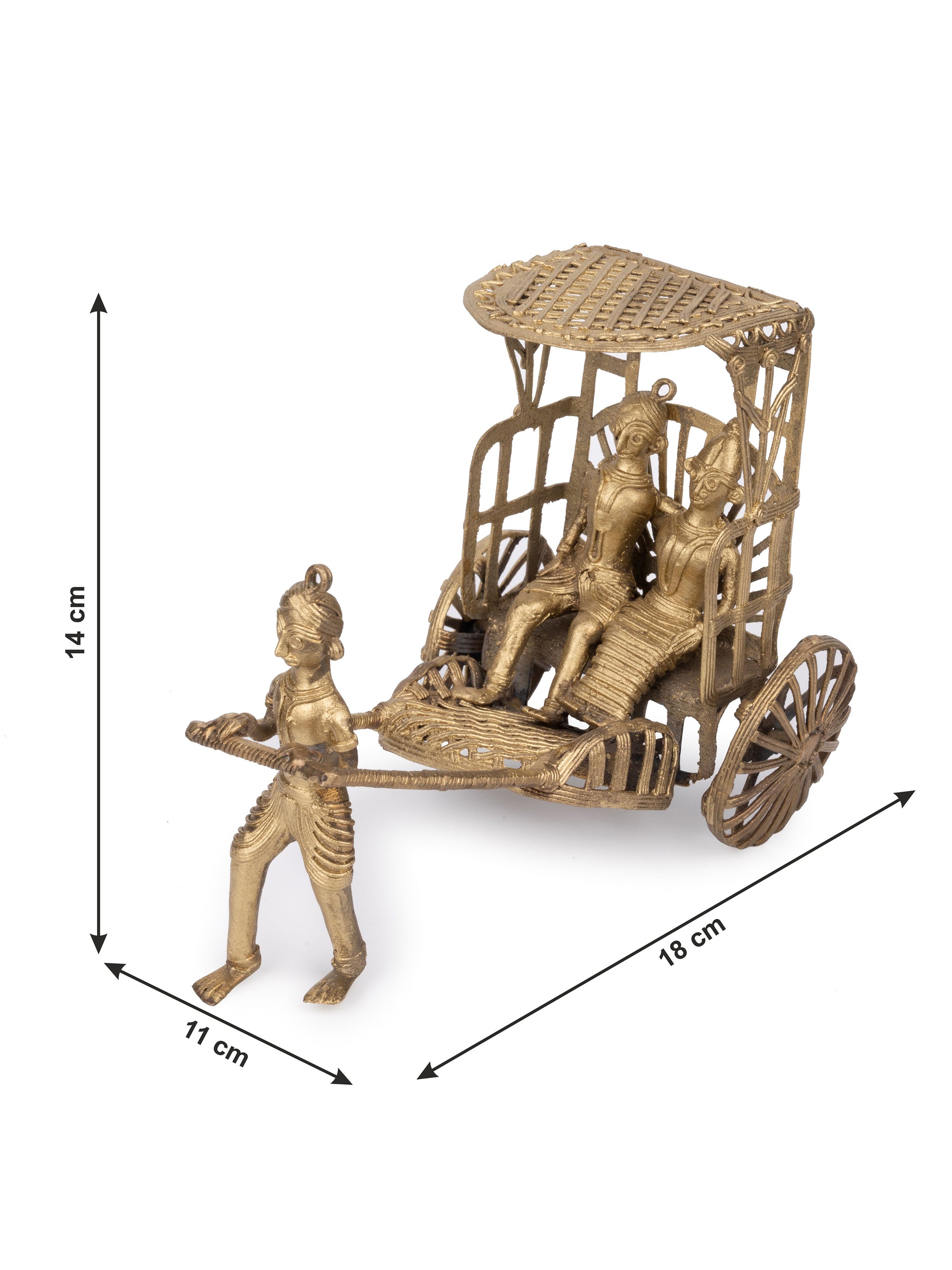 Dokra Art Hand Pulled Rickshaw Home Decor Showpiece - The Heritage Artifacts