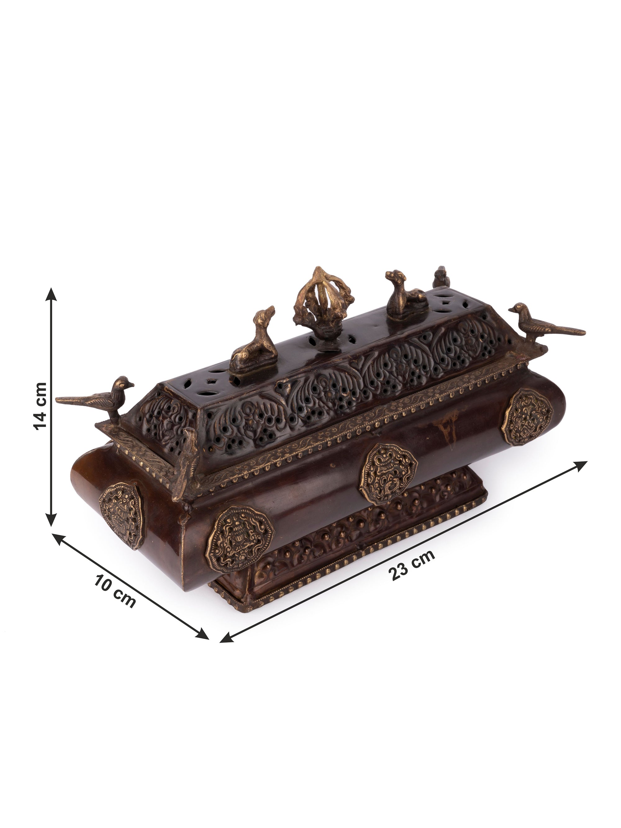 Tibetian Incense Holder beautifully handcrafted in Brass metal - The Heritage Artifacts