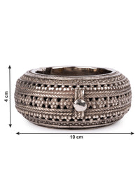 Handcrafted Unique Design White Metal Ashtray with Oxidized finish - The Heritage Artifacts