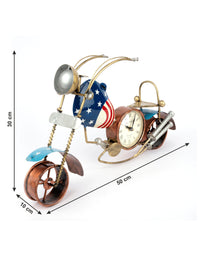 Metal Crafted Bike with Clock Decorative Showpiece - 20 inches - The Heritage Artifacts