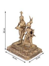 Dokra Craft Dancing Tribal Couple made of Brass metal - 9 inches - The Heritage Artifacts