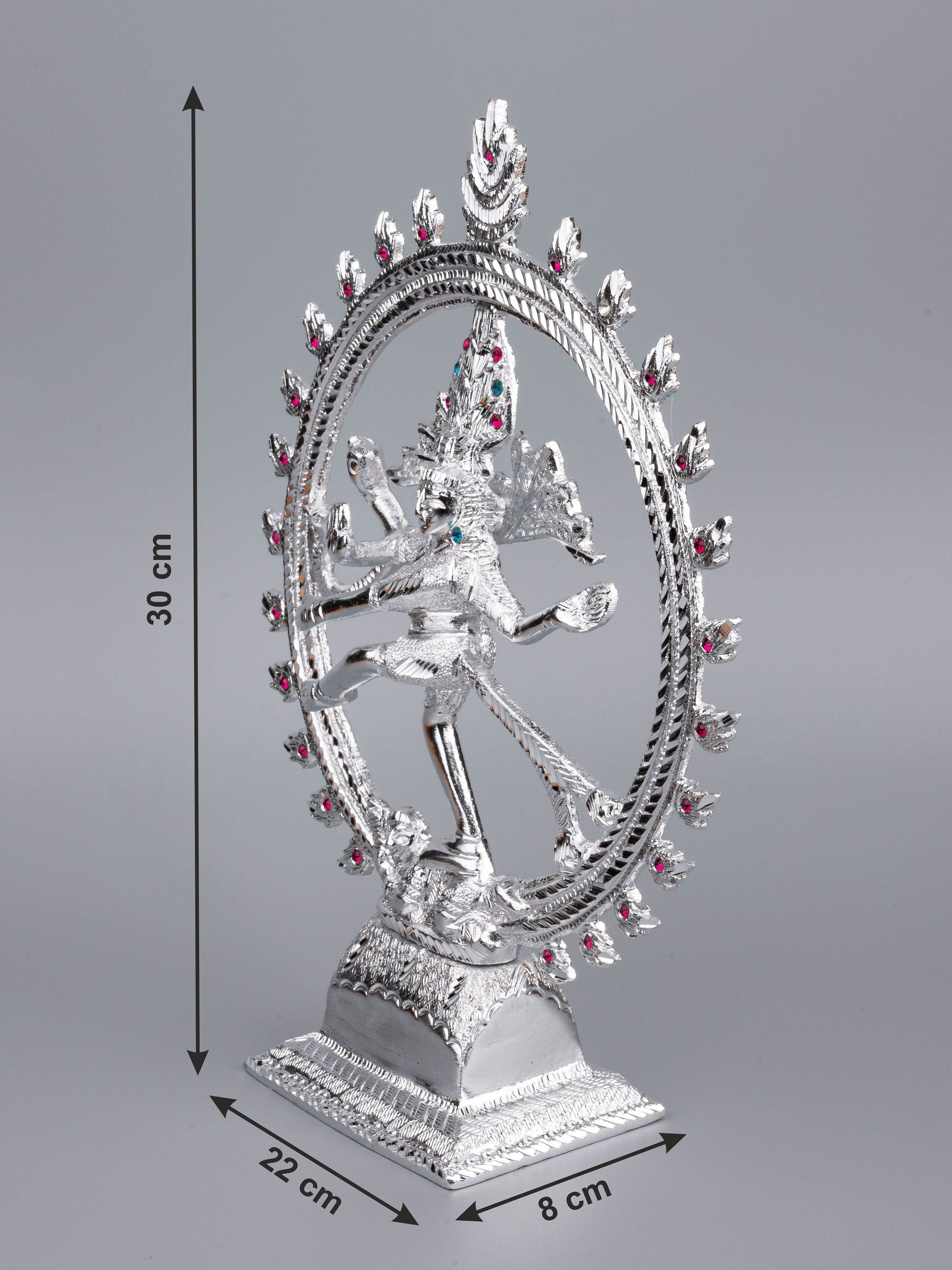 Zinc Metal Handcrafted Lord Nataraj Statue - 12 inches height - The Heritage Artifacts