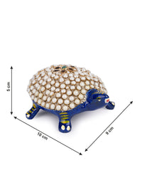 Meenakari and Kundan Work Metal Tortoise Decorative Showpiece - The Heritage Artifacts