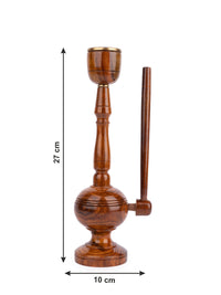 Modern Design Wooden Hookah Decorative Showpiece - 11 inches height - The Heritage Artifacts