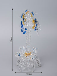 4 Elephants Under a Palm Tree, Decorative Glass Showpiece - The Heritage Artifacts