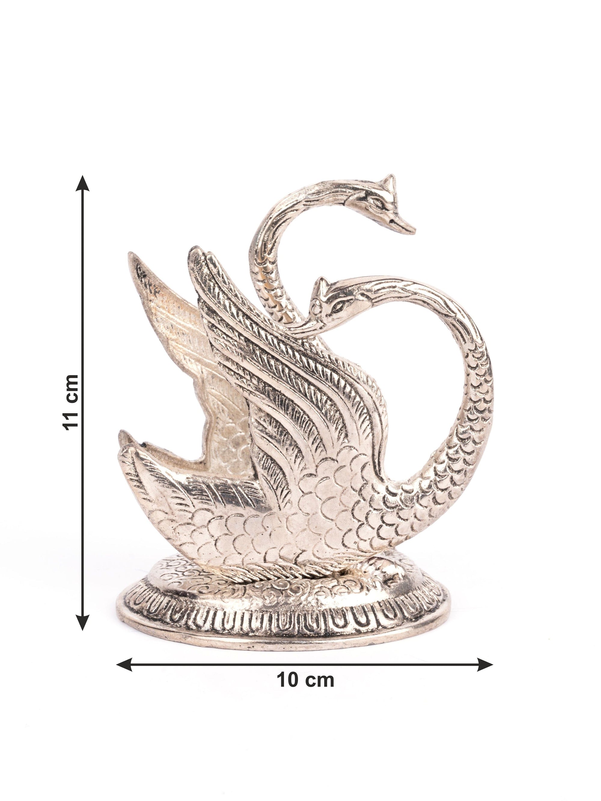 Aluminium Metal Silver Swan shaped Napkin / Tissue Paper holder - The Heritage Artifacts