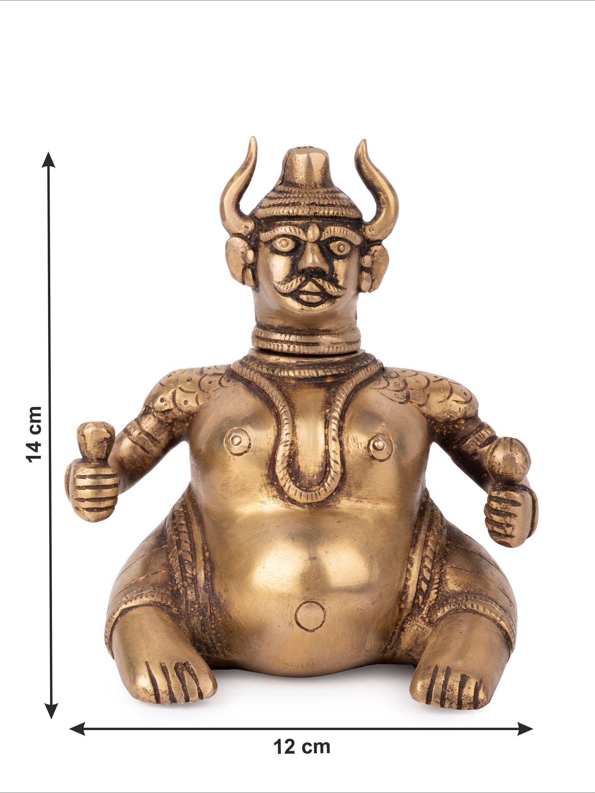 Brass Crafted Lamp Man Figurine with Antique finish - 6 inches height - The Heritage Artifacts