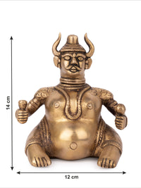 Brass Crafted Lamp Man Figurine with Antique finish - 6 inches height - The Heritage Artifacts