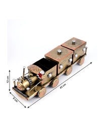 Metal Crafted Train Design Dry Fruit Holder with 3 Compartments - The Heritage Artifacts