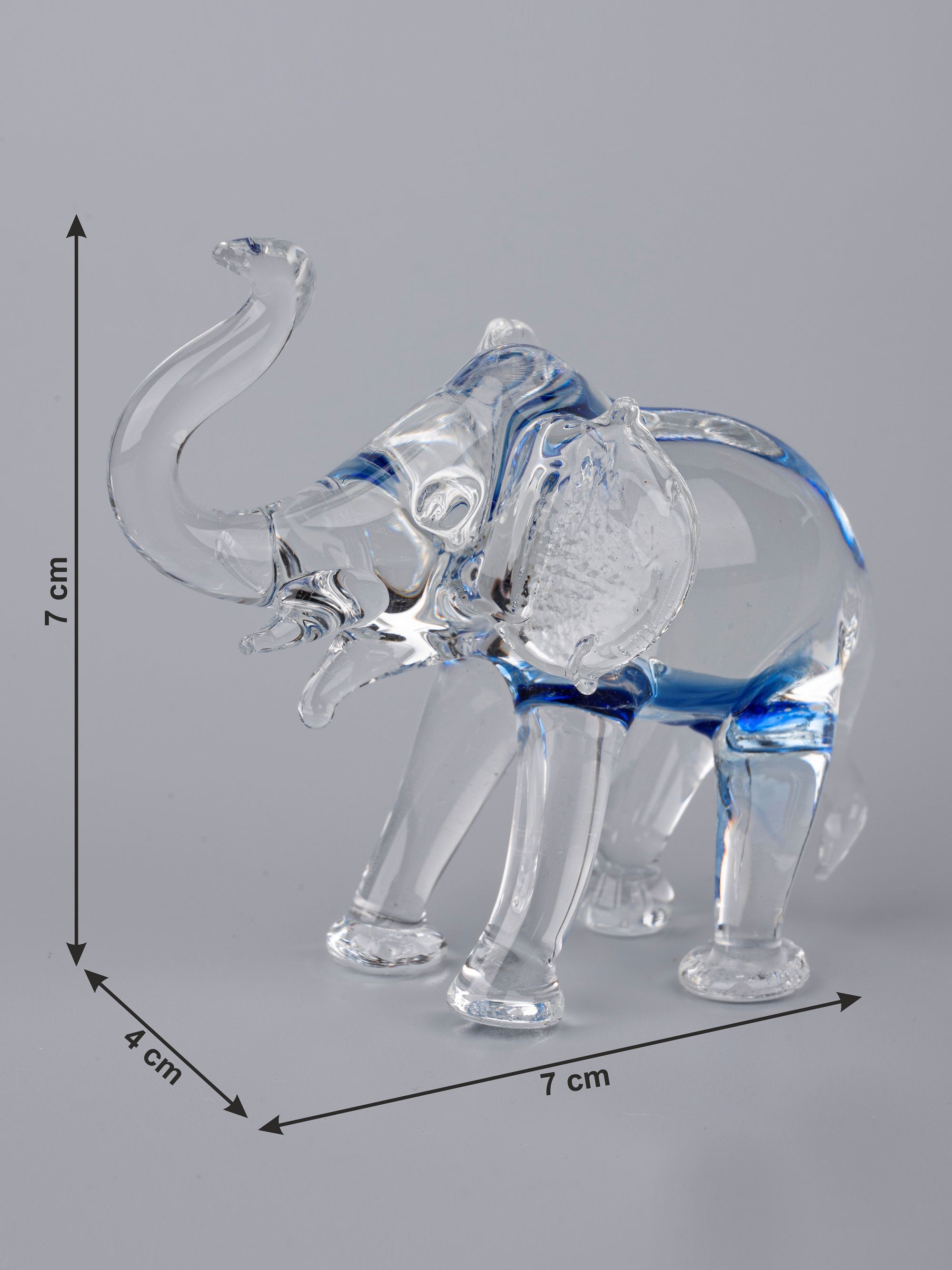 Elephant Family Set of 4 pieces Glass Home Decor - The Heritage Artifacts