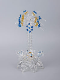 4 Elephants Under a Palm Tree, Decorative Glass Showpiece - The Heritage Artifacts