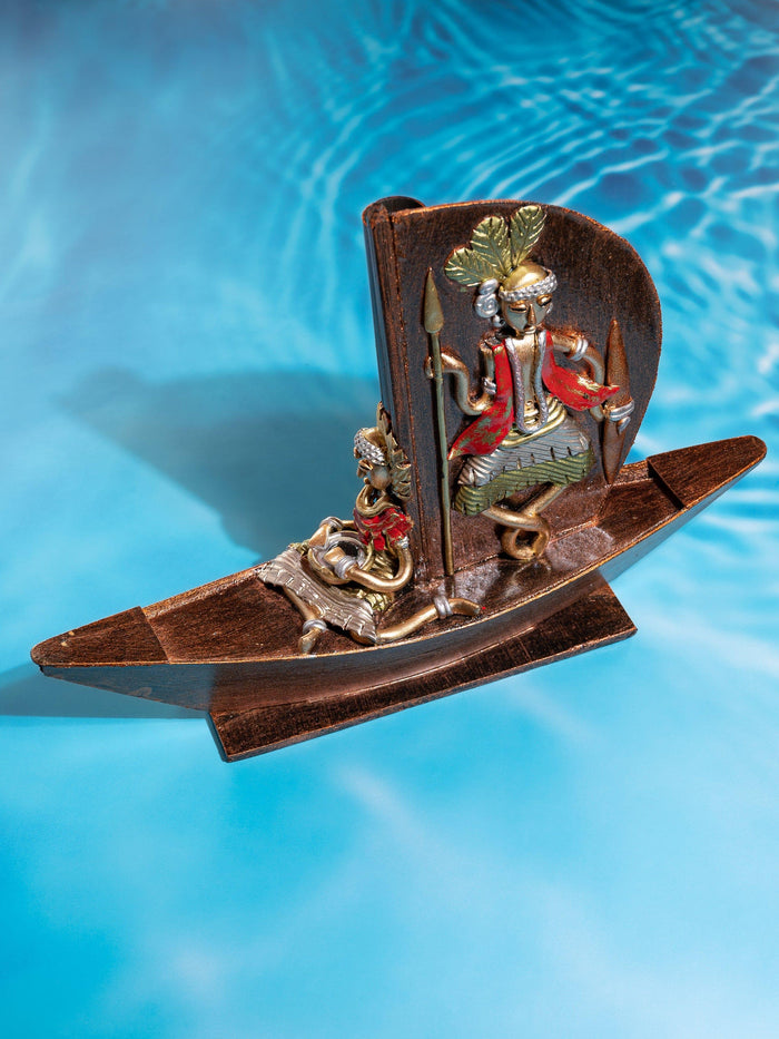Shantiniketan Art - Resin Boat Decorative Showpiece - The Heritage Artifacts