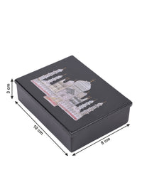 Black Marble Jewellery box with Taj Mahal inlaid design - The Heritage Artifacts