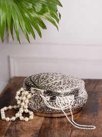 Vintage Antique Royal design handmade oxidised German silver Jewellery box - The Heritage Artifacts