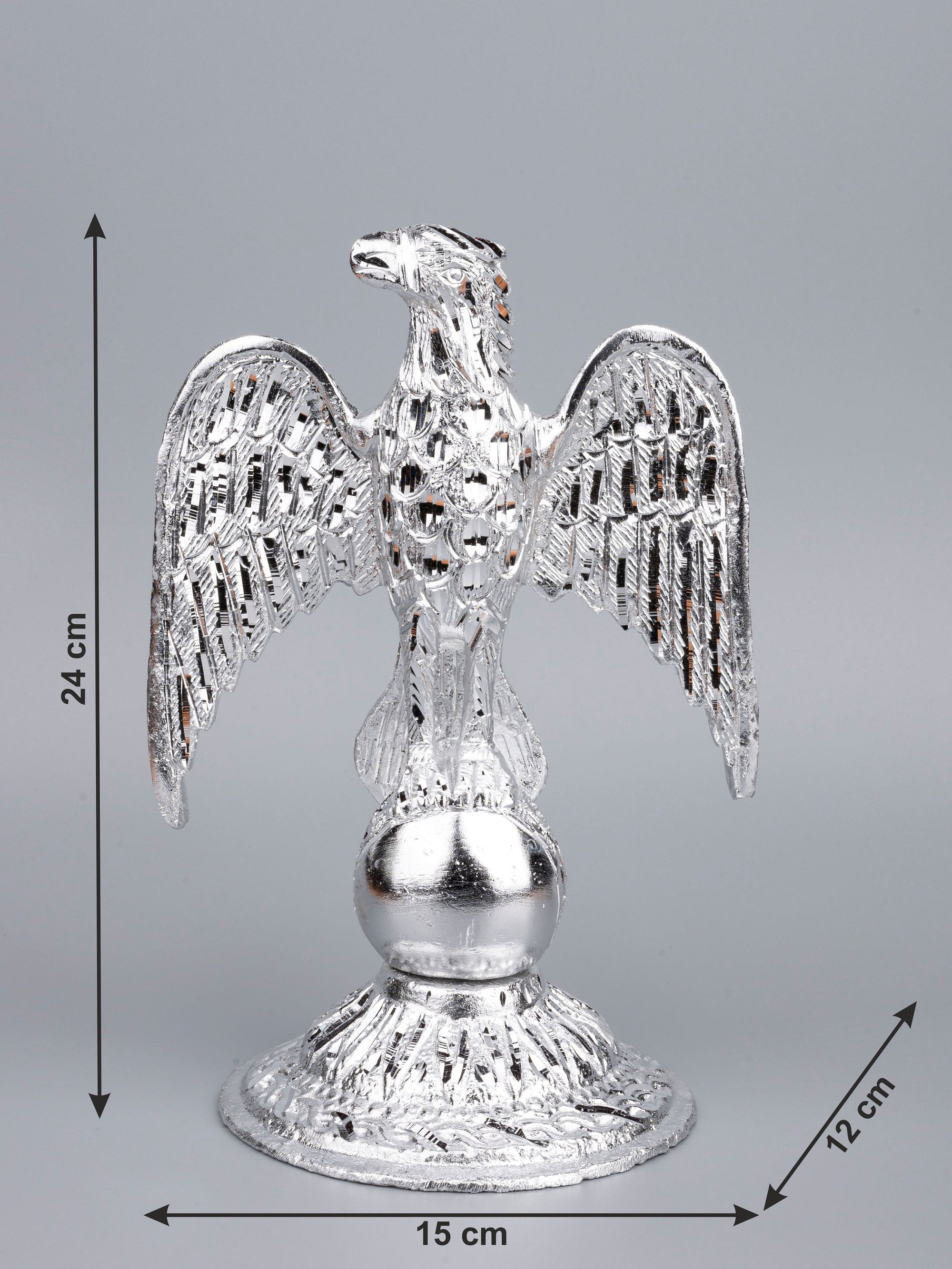 Zinc Metal Handcrafted Eagle Decorative Showpiece - 10 inches height - The Heritage Artifacts