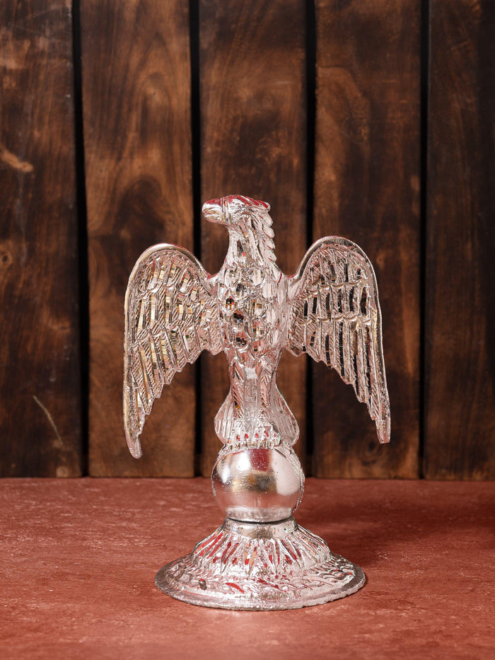 Zinc Metal Handcrafted Eagle Decorative Showpiece - 10 inches height - The Heritage Artifacts