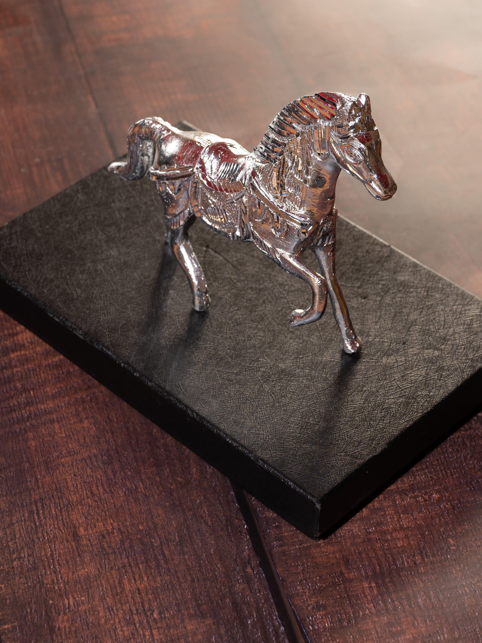 Zinc Metal Handcrafted Running Horse Decorative Showpiece - 7 inches height - The Heritage Artifacts