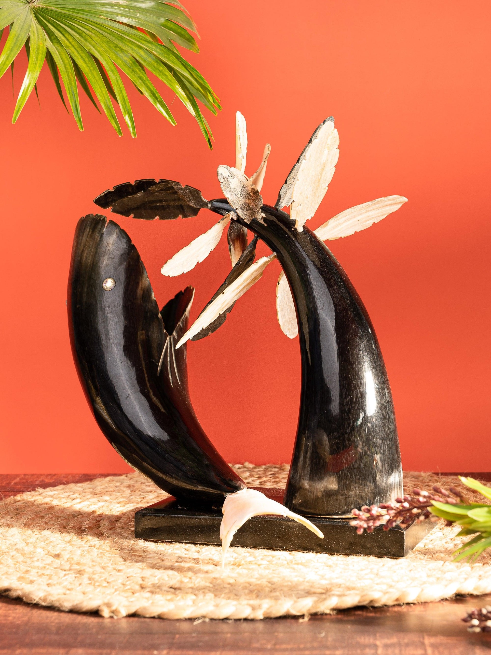 Natural Buffalo Horn Fish Decorative Showpiece - 12 inches - The Heritage Artifacts