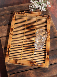 Shantiniketan Art - Bamboo Strips Serving Tray - The Heritage Artifacts