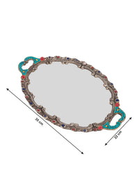 Acrylic Serving Tray with Designer Metal Crafted Borders - The Heritage Artifacts