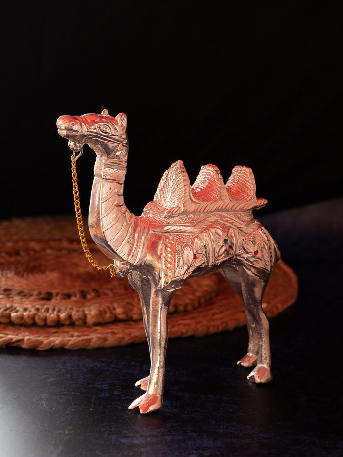 Zinc Metal Handcrafted Rajasthan Camel Decorative Showpiece - 8 inches height - The Heritage Artifacts