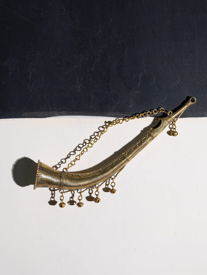 Dokra Art Musical Instrument Todi / Trumpet Hanging Showpiece - The Heritage Artifacts