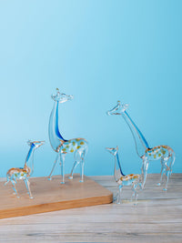 Giraffe Family Set of 4 pieces Glass Home Decor - The Heritage Artifacts