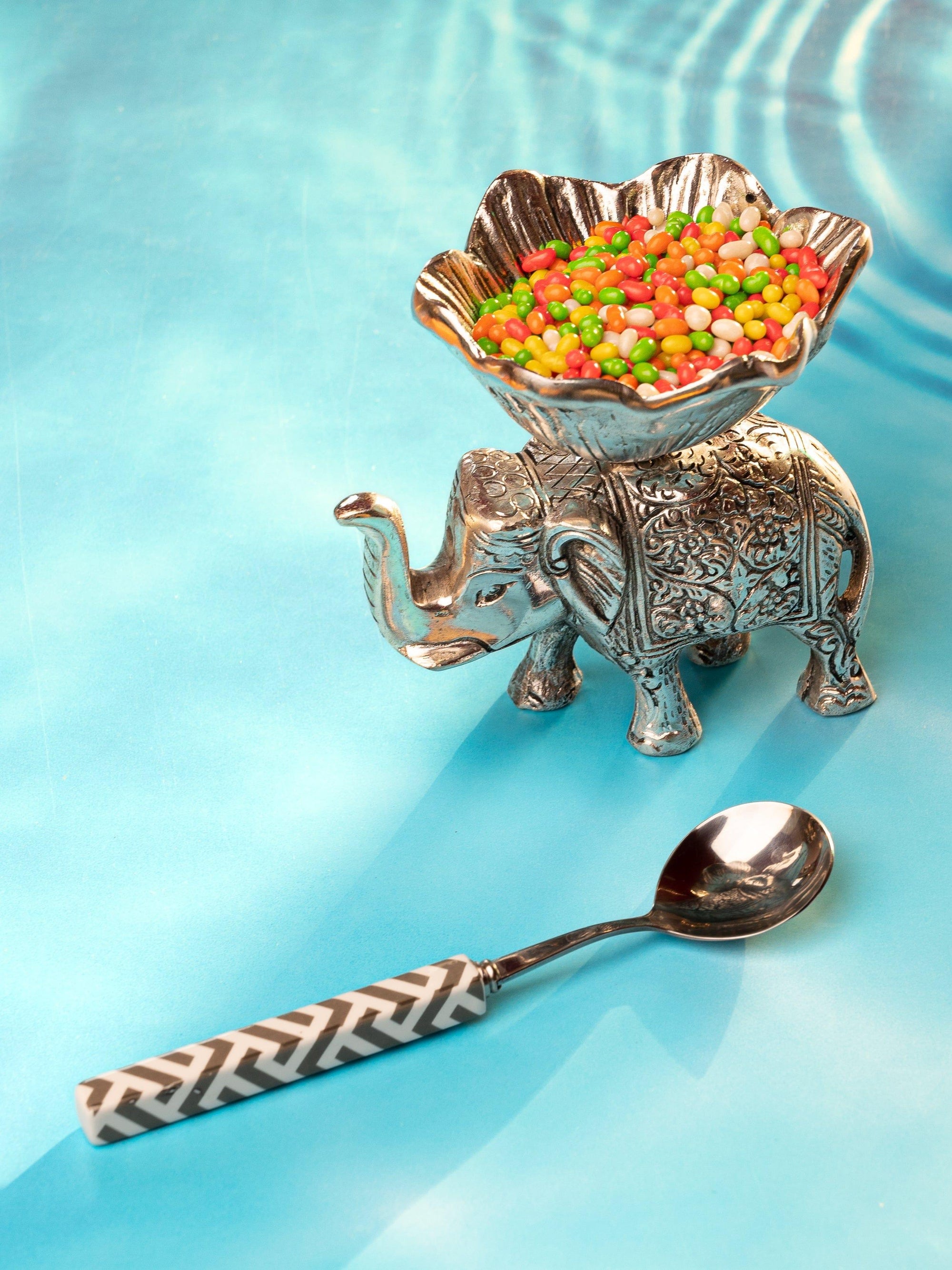 Metal Elephant Serving Bowl for Snacks, Dry fruits Even T light Candles - The Heritage Artifacts