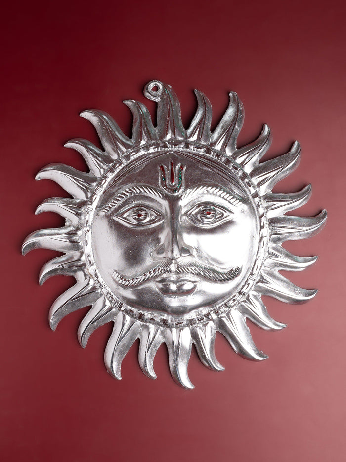 Zinc Metal Handcrafted Hanging Sun Face statue - 14 inches Diameter - The Heritage Artifacts