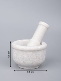 Mortar and Pestle / Okhli Musal in White marble - The Heritage Artifacts