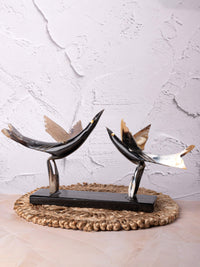 Natural Buffalo Horn Pair of Standing Birds Decorative Showpiece - The Heritage Artifacts