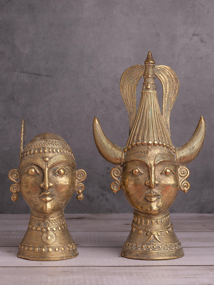 Dokra Tribal Couple Madiya Madin Brass Decor Showpiece - The Heritage Artifacts